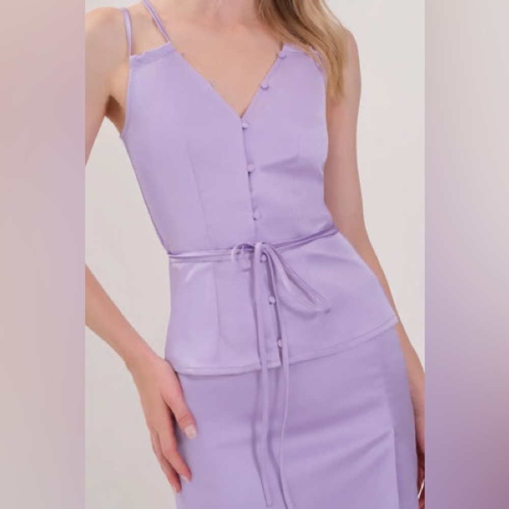 Chic Lavender Button-Down Blouse